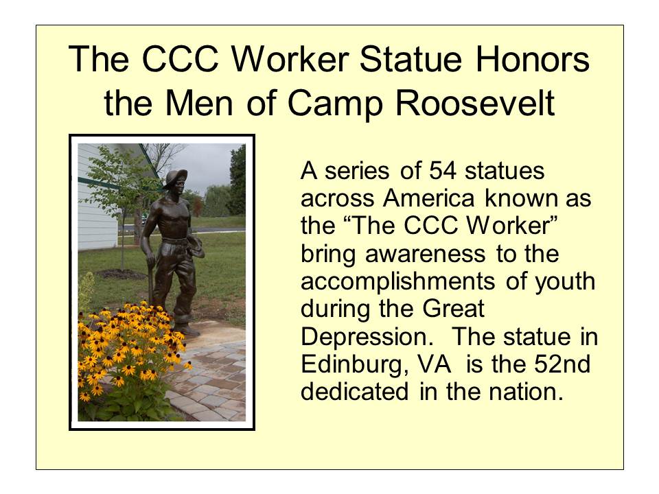 Slide 24 — Camp Roosevelt, April 1933