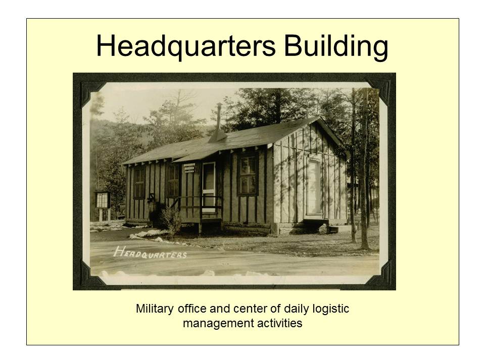 Slide 9 — Camp Roosevelt, April 1933