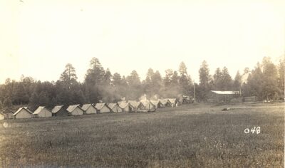 Long view of tents at Los Burrow comp, June 1833